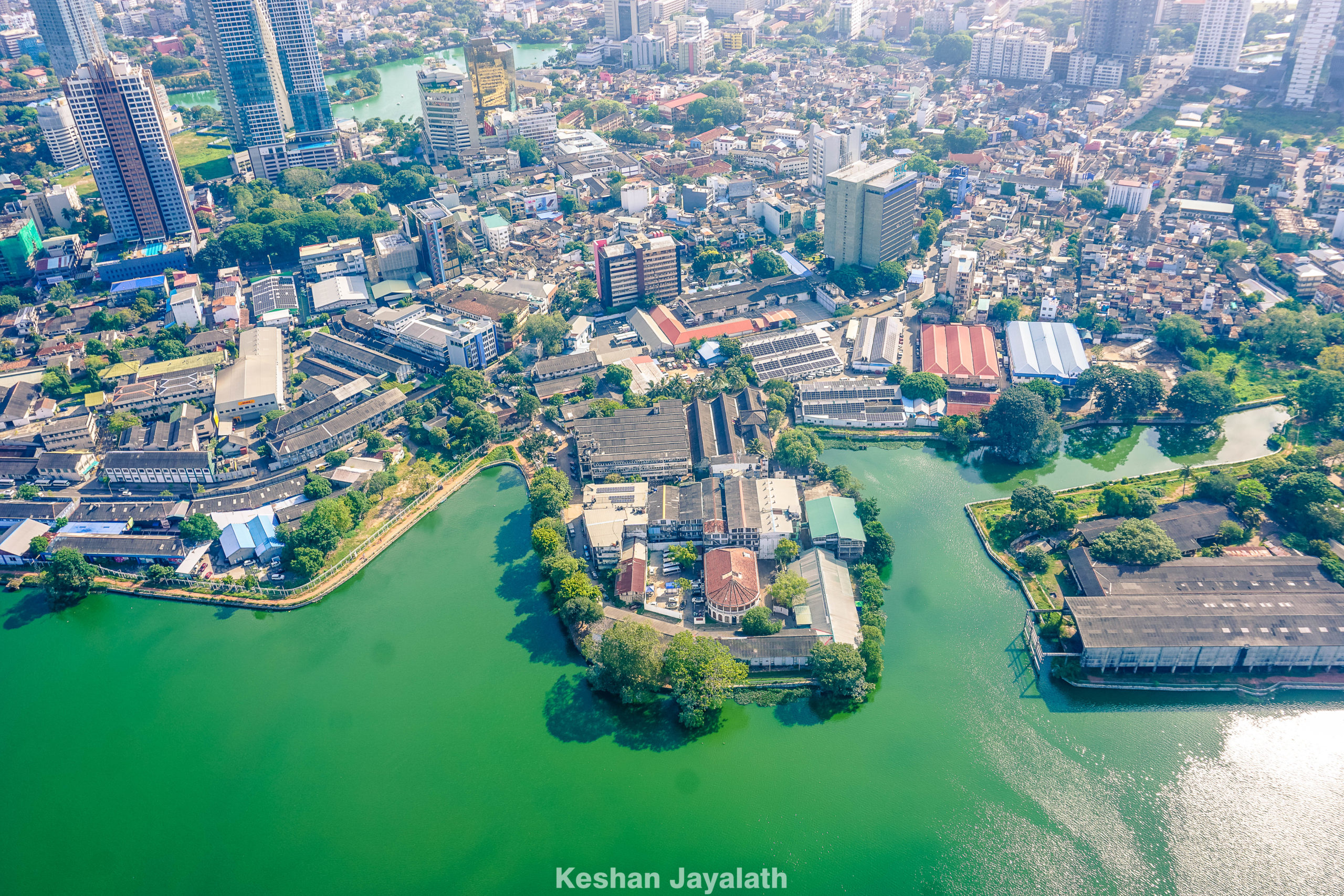 Colombo city and Baire lake from the tower