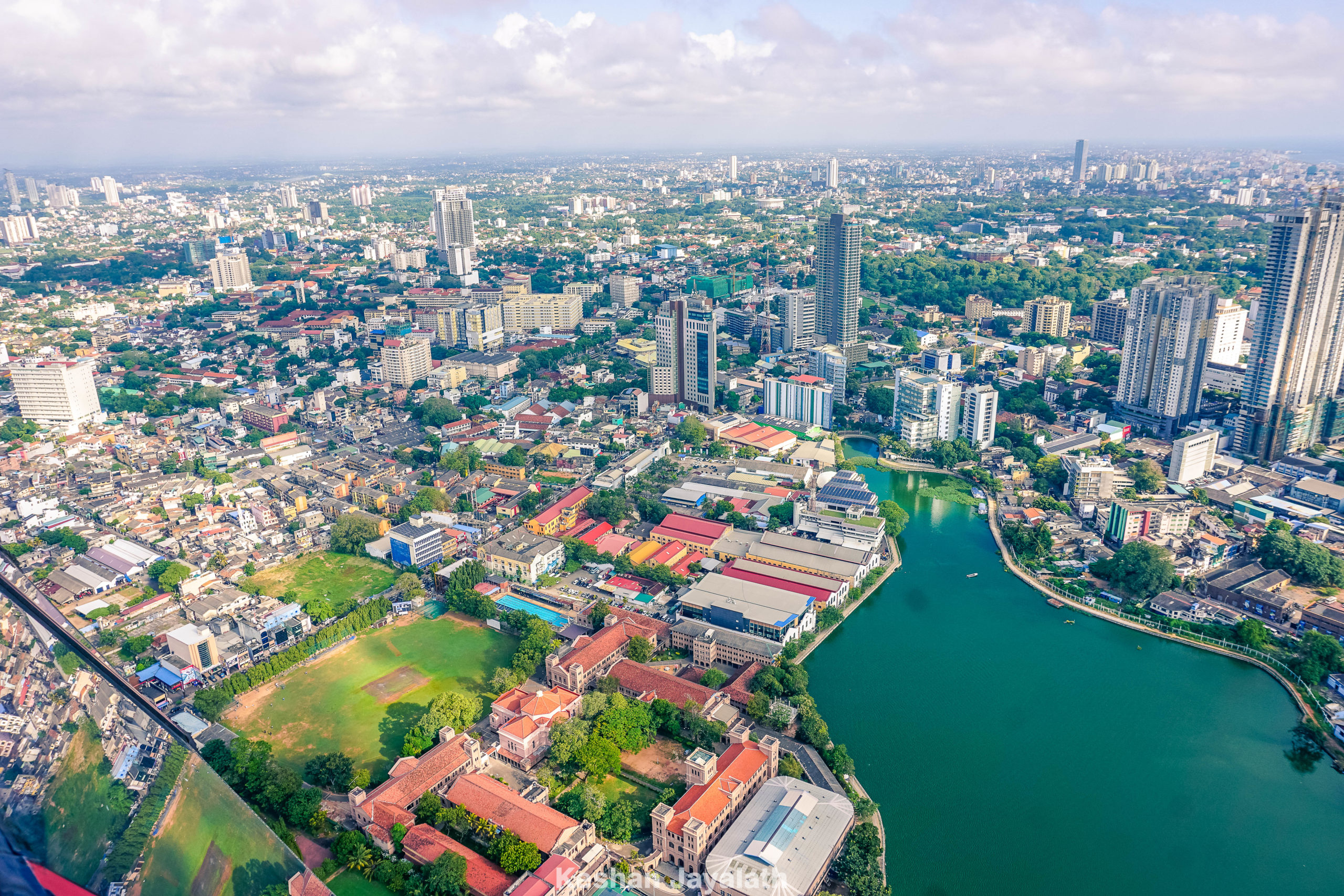 View from the observation desk of the colombo lotus tower